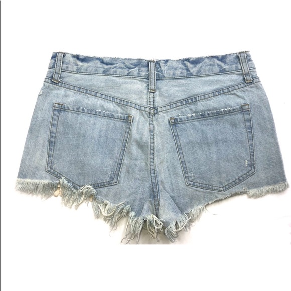 FREE PEOPLE CROCHET JEAN SHORTS - Picture 8 of 9